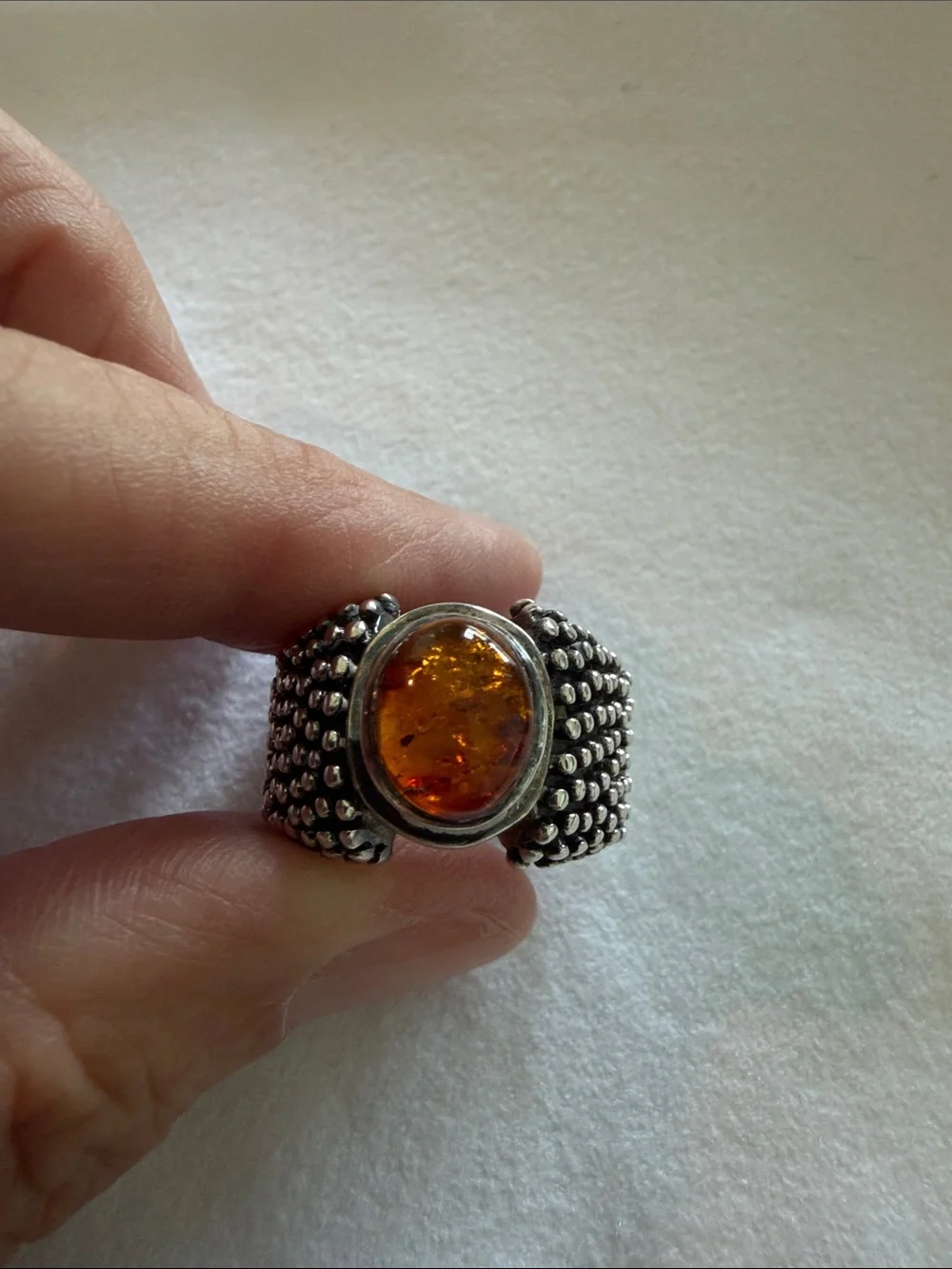 Silpada Sterling Silver Amber Statement Ring - Picture 3 of 5